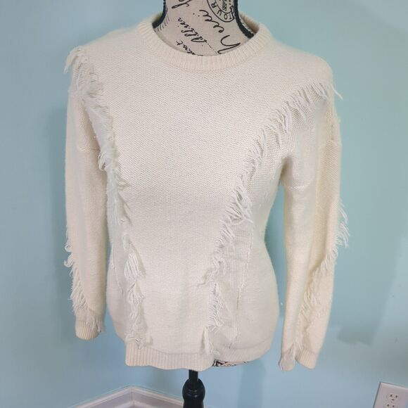 Bartolini By Benedetta Italy Cashmere & Wool Fringe Hobo Sweater small - Picture 1 of 6